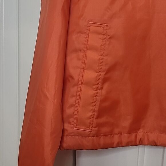 Champion Women's Heritage Coaches Jacket Script Logo Color Groovy Papaya Size M - Picture 7 of 13